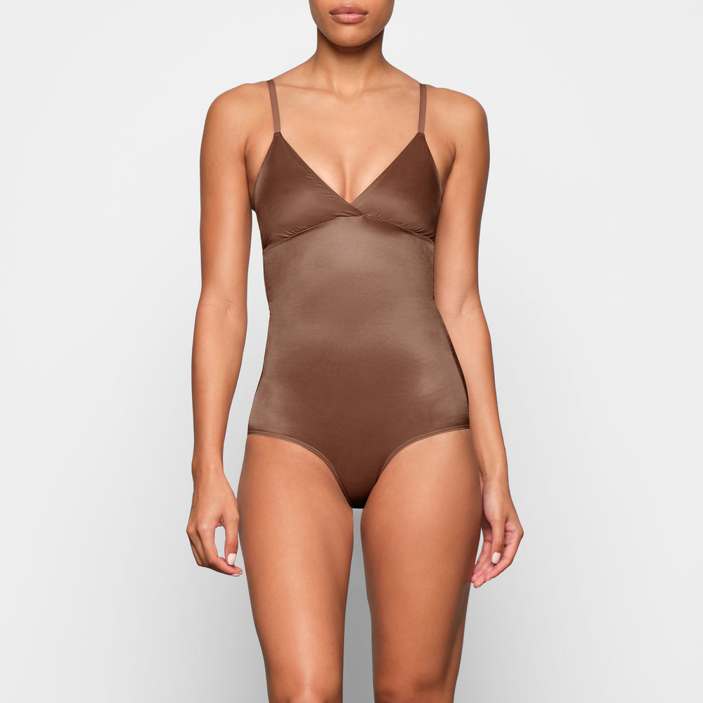 Skims BARELY THERE BODYSUIT BRIEF W/ SNAPS Bodysuit Hnede | YAFH-98152