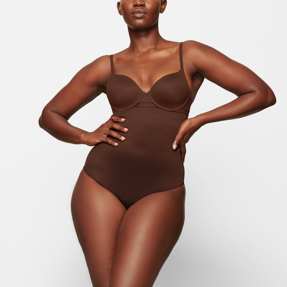 Skims BARELY THERE HIGH WAIST Thong Čokoláda | RGDQ-49361
