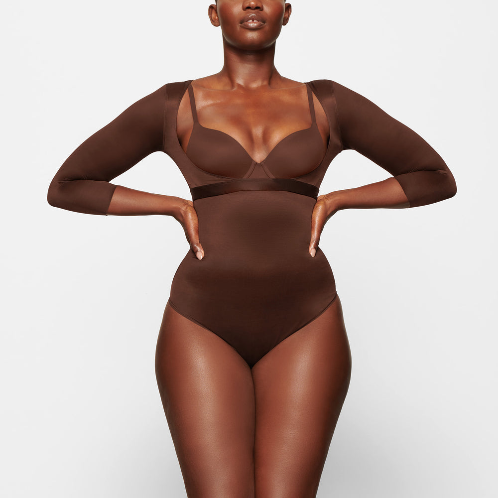 Skims BARELY THERE OPEN Arm Shapewear Čokoláda | CYZX-41302