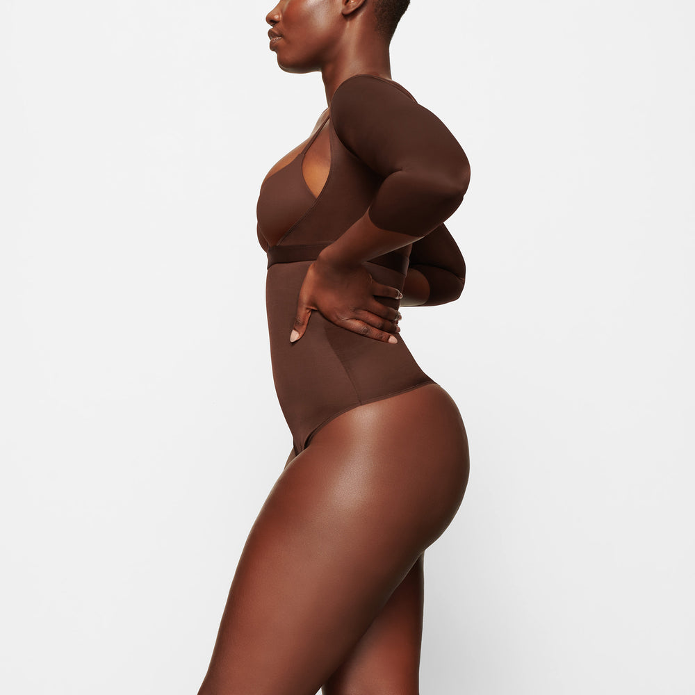 Skims BARELY THERE OPEN Arm Shapewear Čokoláda | CYZX-41302