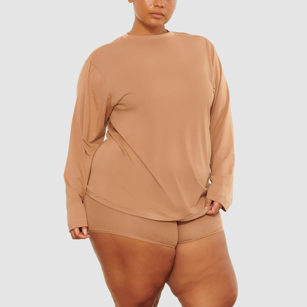Skims BOYFRIEND LONG SLEEVE T-shirt Marhule | VWXO-87426