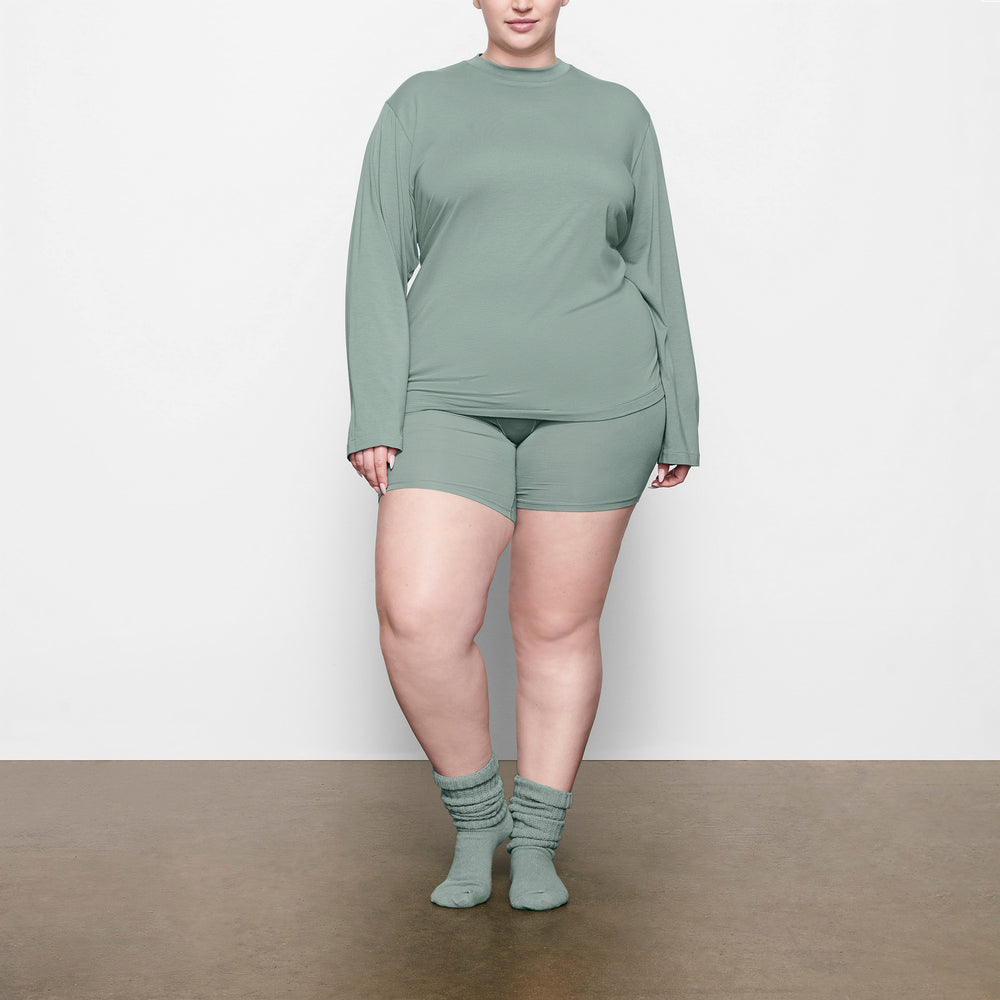 Skims BOYFRIEND LONG SLEEVE T-shirt Svetlo Zelene | QHAO-14762