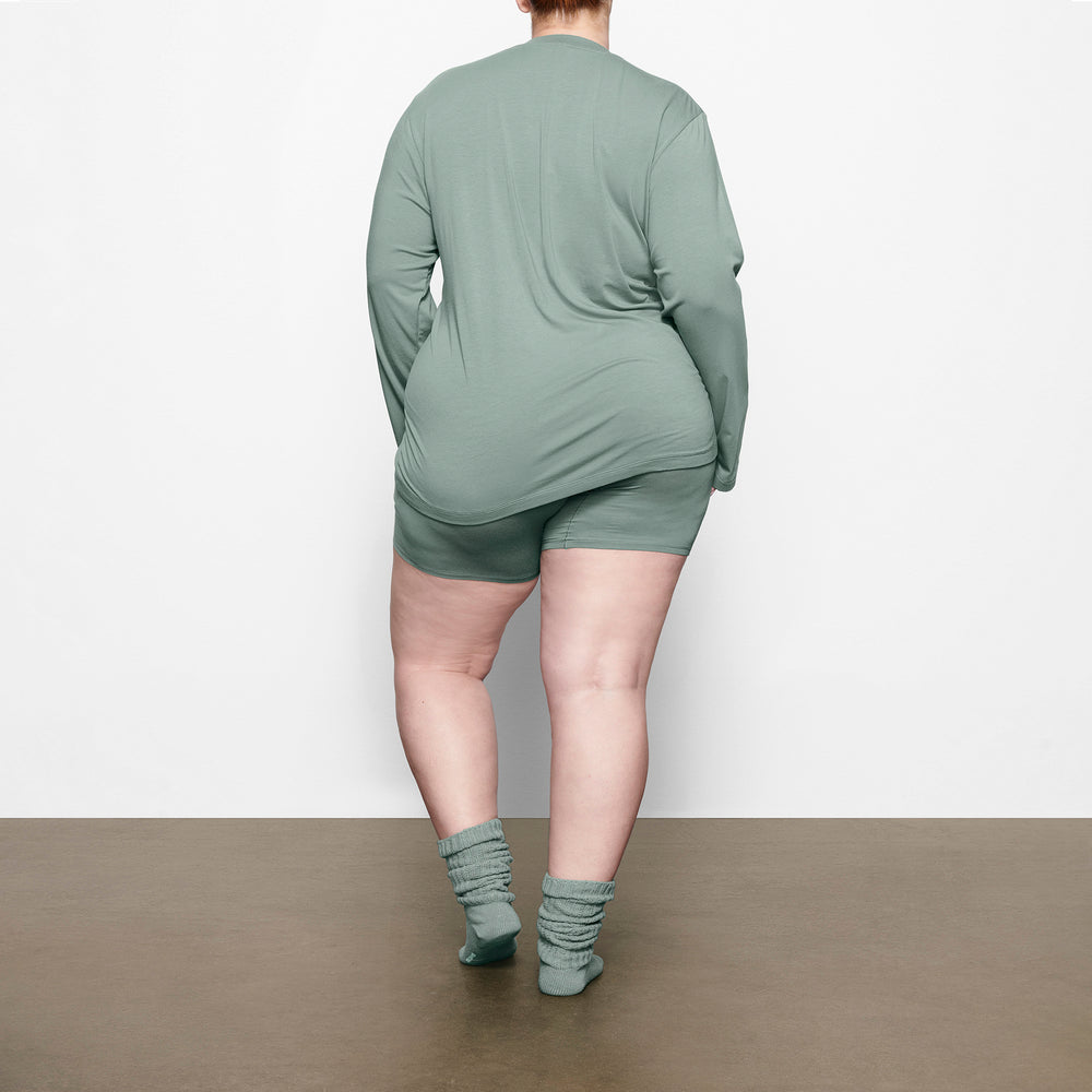 Skims BOYFRIEND LONG SLEEVE T-shirt Svetlo Zelene | QHAO-14762