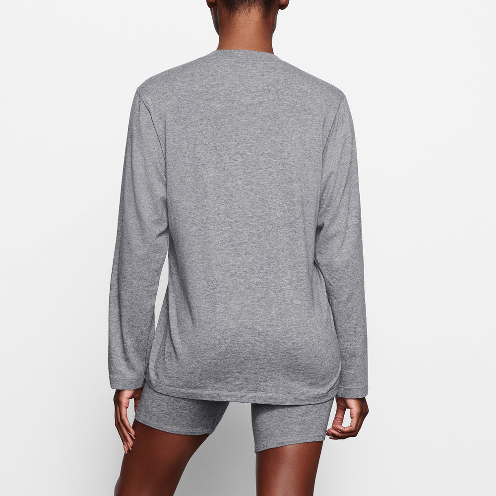 Skims BOYFRIEND LONG SLEEVE T-shirt Tmavo Siva | WAFP-86374