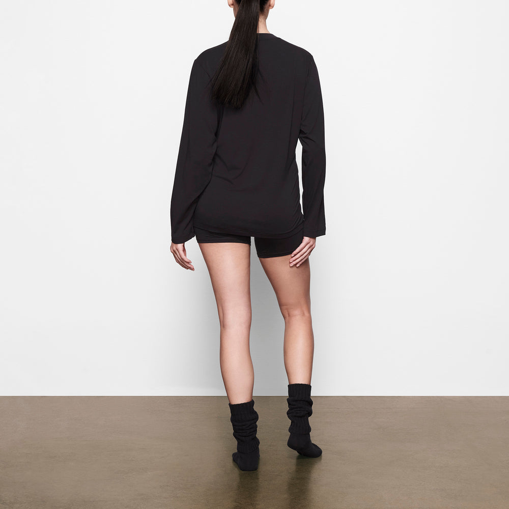 Skims BOYFRIEND LONG SLEEVE T-shirt Čierne | YMLC-70984