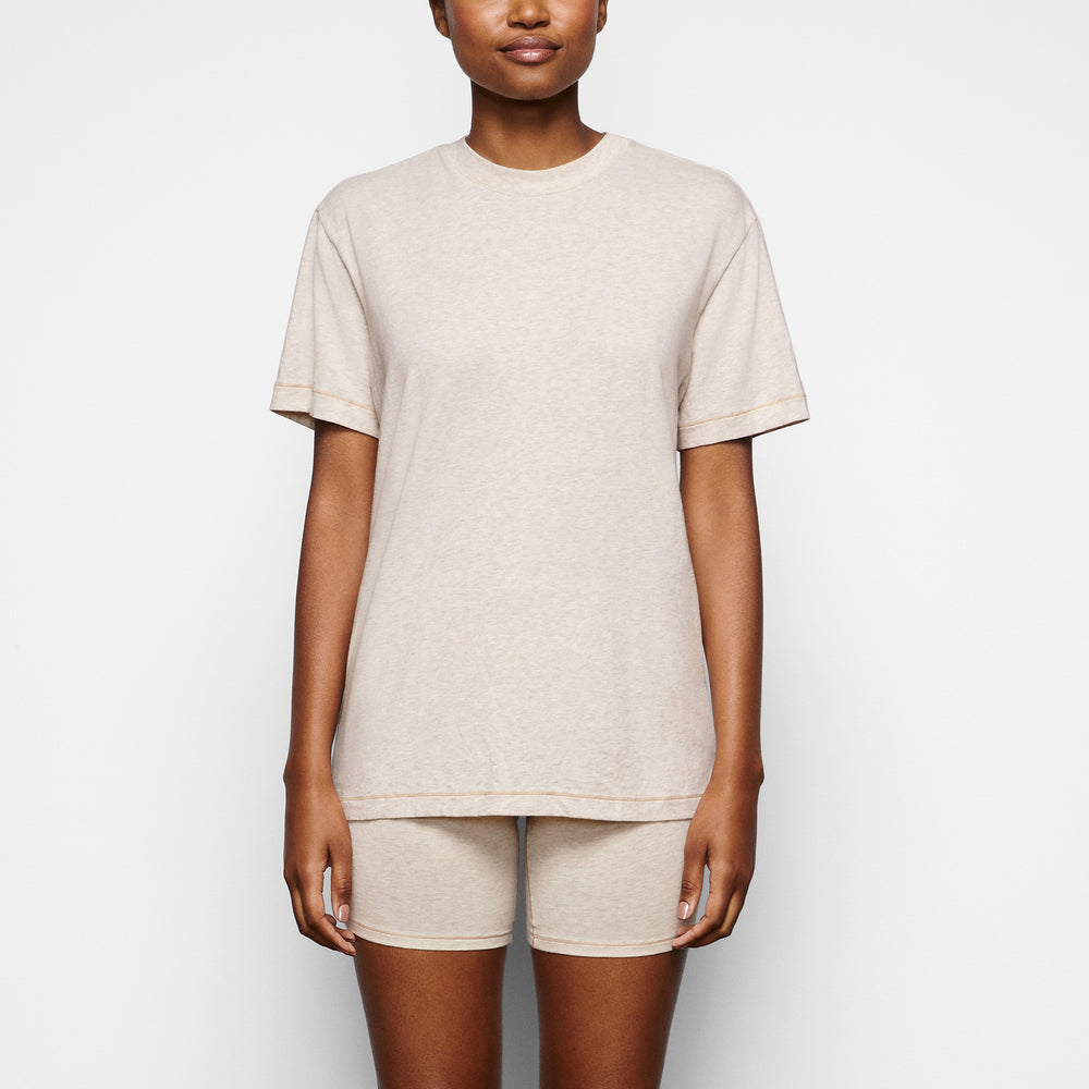 Skims BOYFRIEND T-shirt Biele | OMWN-54320