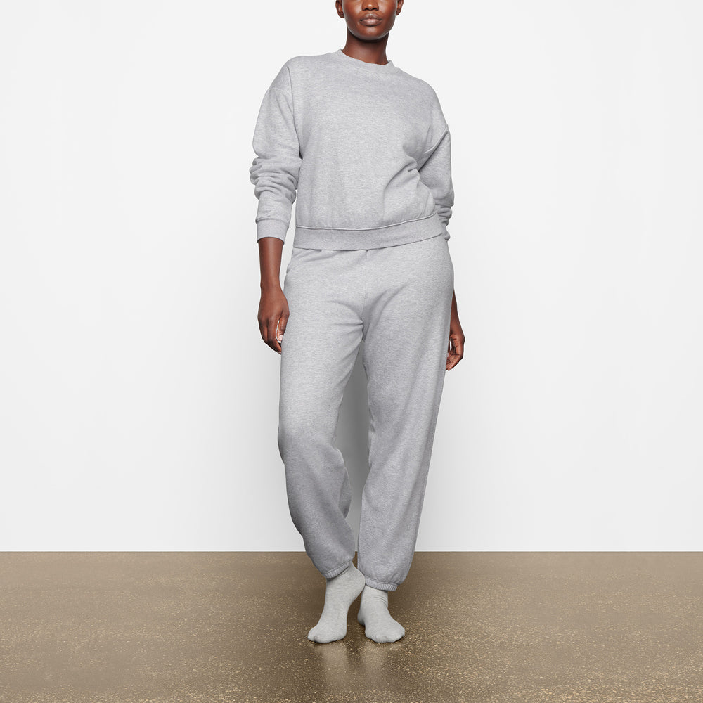 Skims COTTON FLEECE CREW NECK Mikina Siva | VOCT-57421