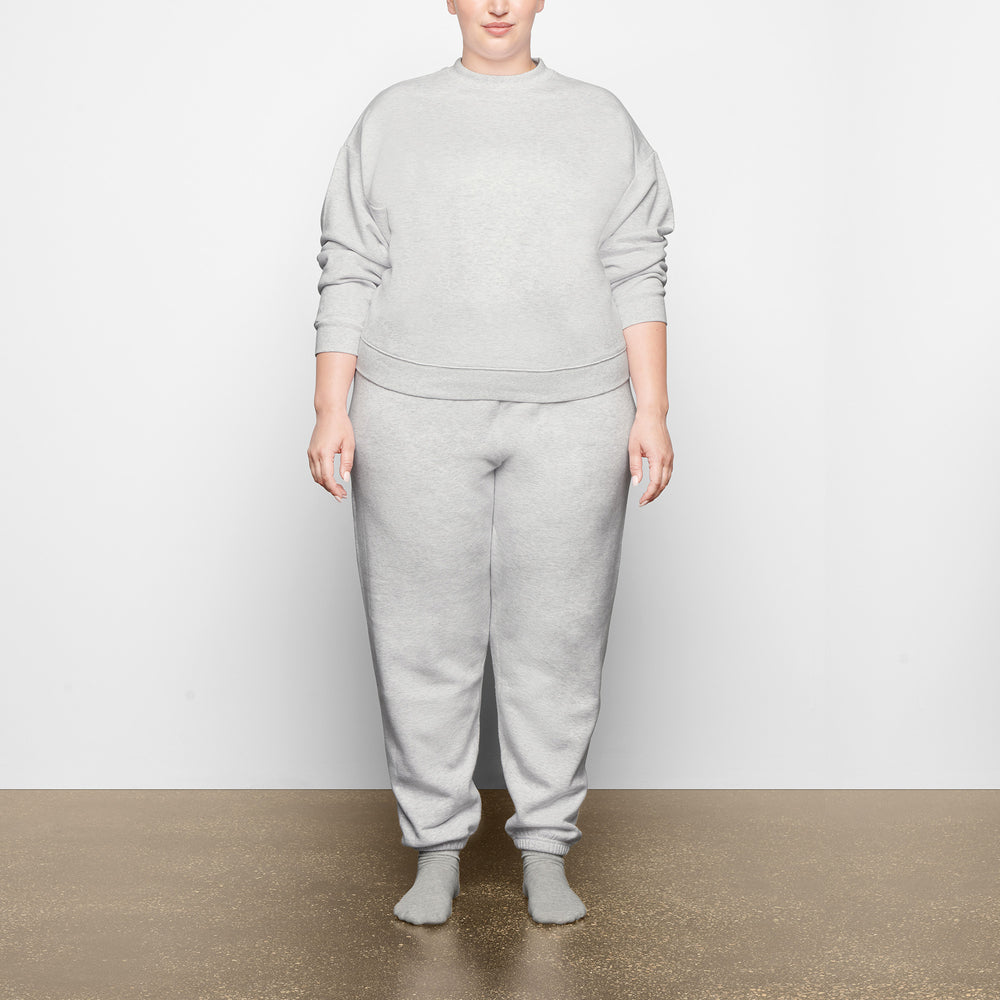 Skims COTTON FLEECE CREW NECK Mikina Svetlo Siva | SUTC-08596