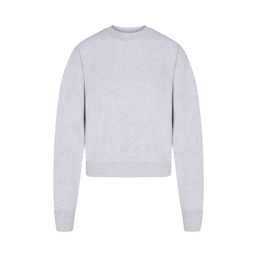 Skims COTTON FLEECE CREW NECK Mikina Svetlo Siva | SUTC-08596