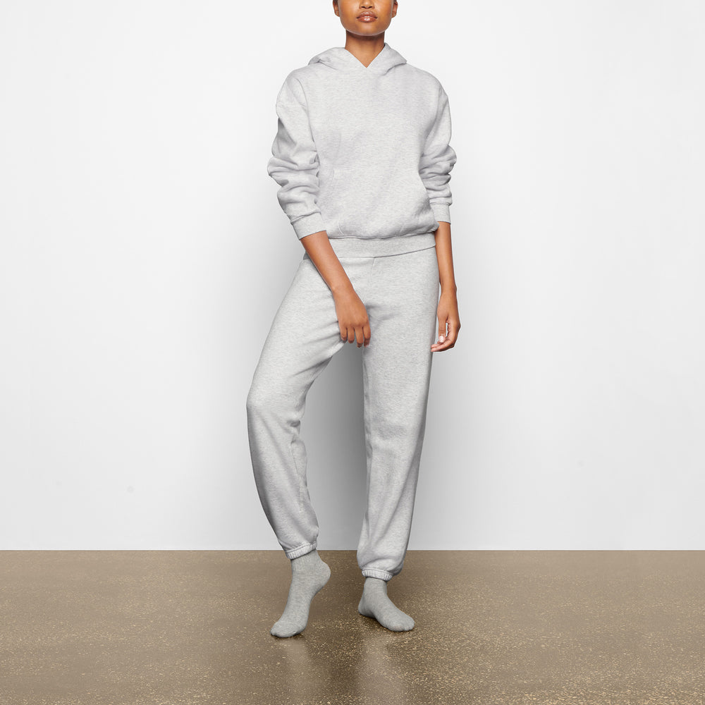 Skims COTTON FLEECE PULLOVER Mikina s Kapucnou Svetlo Siva | CUTZ-68914