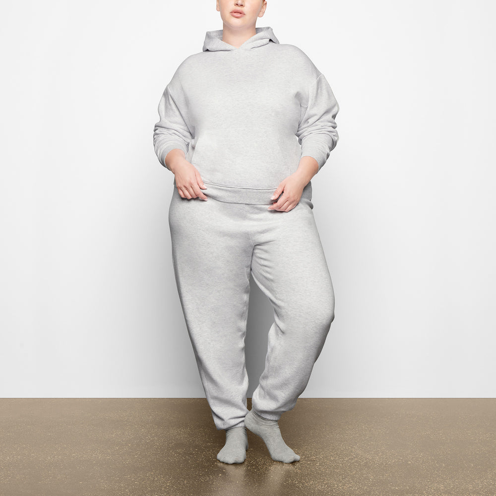 Skims COTTON FLEECE PULLOVER Mikina s Kapucnou Svetlo Siva | CUTZ-68914