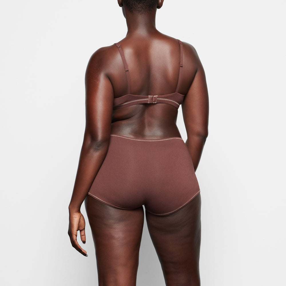 Skims COTTON JERSEY Boy Short Čokoláda | IHXM-43879