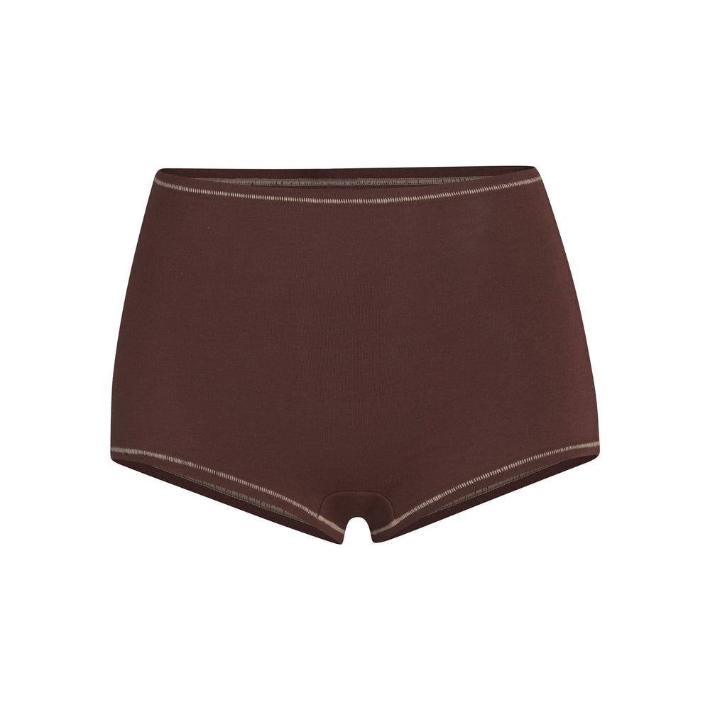 Skims COTTON JERSEY Boy Short Čokoláda | IHXM-43879