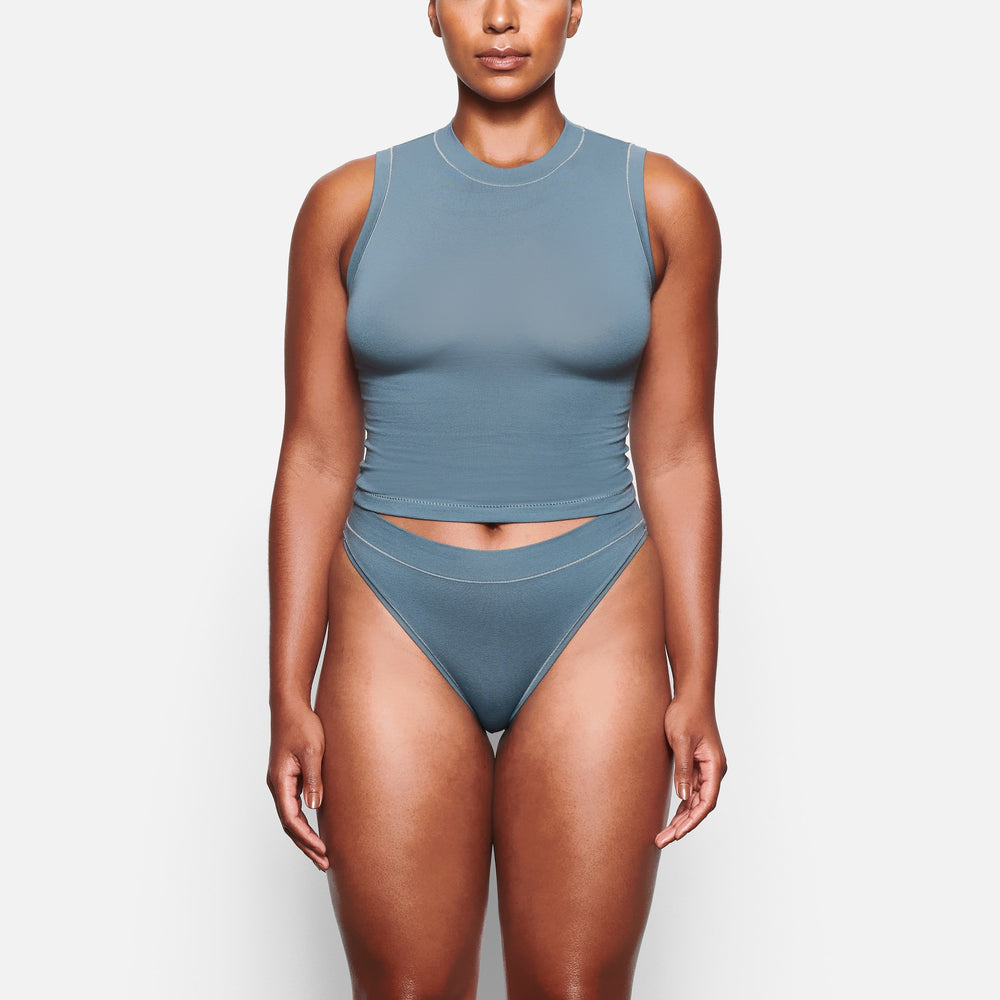 Skims COTTON JERSEY CHEEKY Tanga Modre | OKMQ-95137