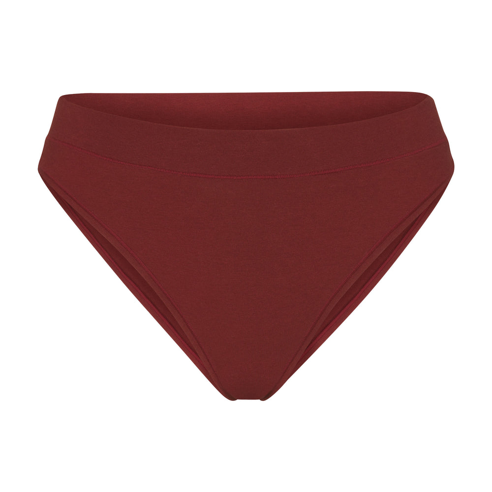 Skims COTTON JERSEY CHEEKY Tanga Tmavo Červené | QCBM-23418