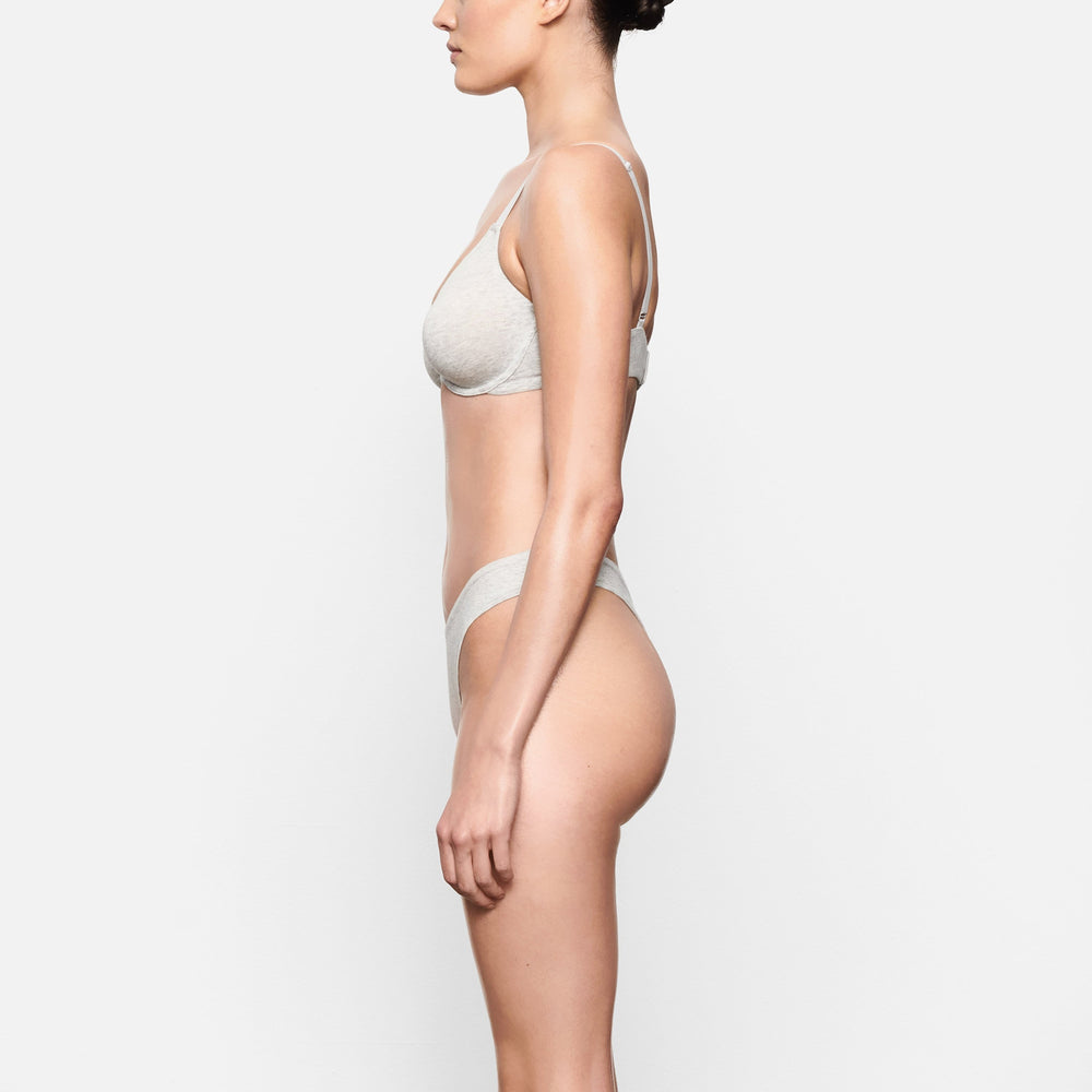 Skims COTTON JERSEY DIPPED Thong Svetlo Siva | DNZX-07468