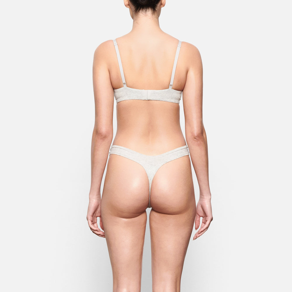 Skims COTTON JERSEY DIPPED Thong Svetlo Siva | DNZX-07468