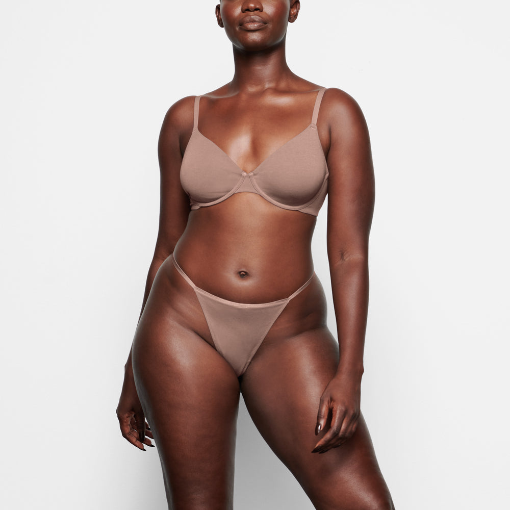 Skims COTTON JERSEY T-shirt Bra Hnede | YBPA-16352
