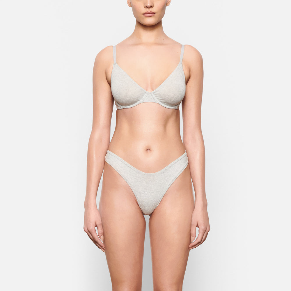 Skims COTTON JERSEY T-shirt Bra Svetlo Siva | NGAV-62718