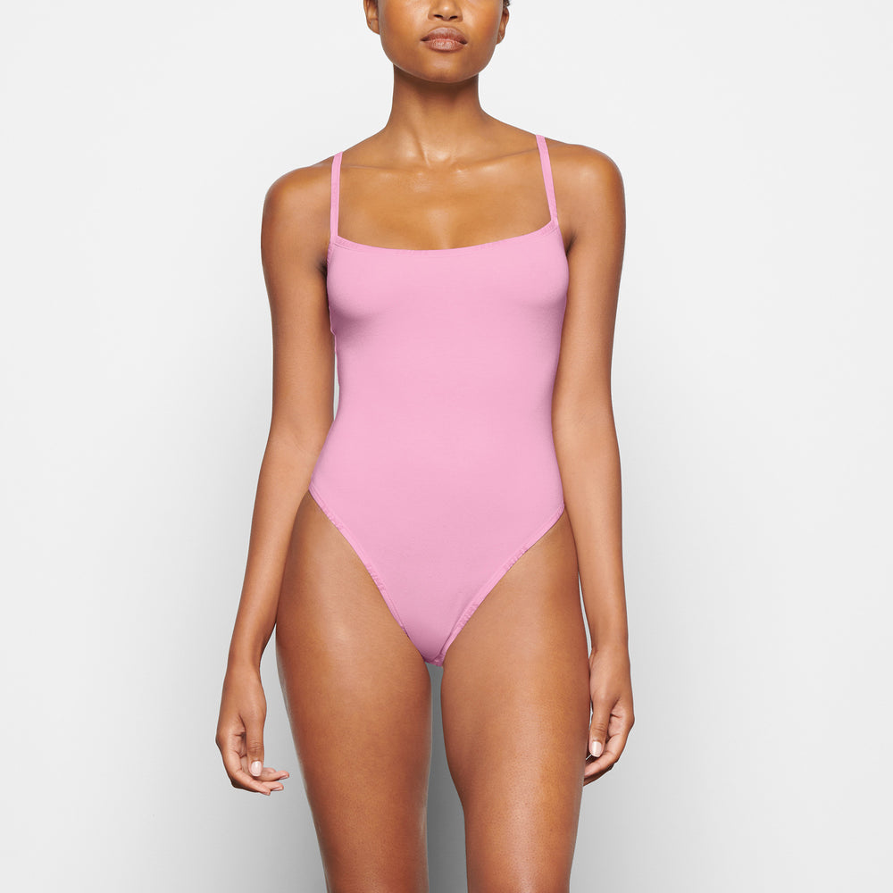 Skims COTTON LOGO Cotton Bodysuit Ruzove | GVPC-64938