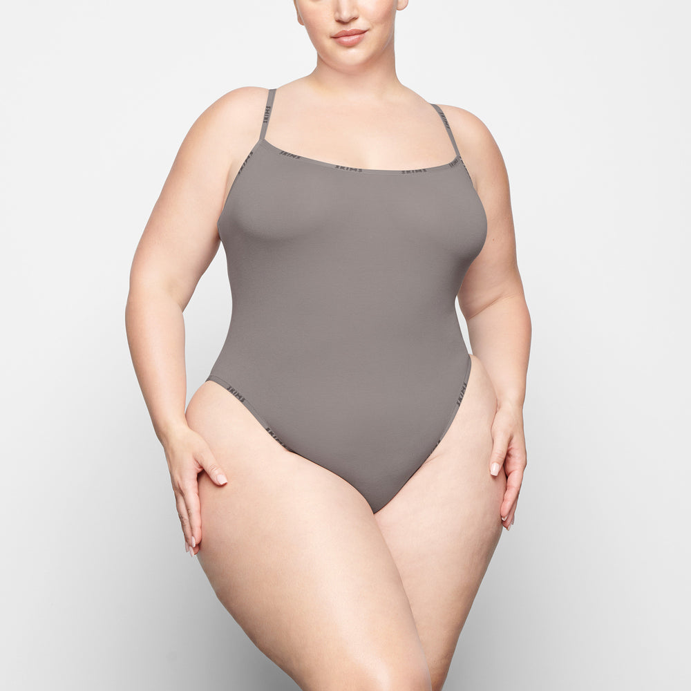 Skims COTTON LOGO Cotton Bodysuit Siva | DJYQ-34785