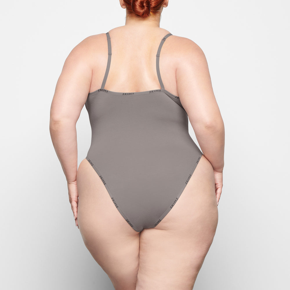 Skims COTTON LOGO Cotton Bodysuit Siva | DJYQ-34785