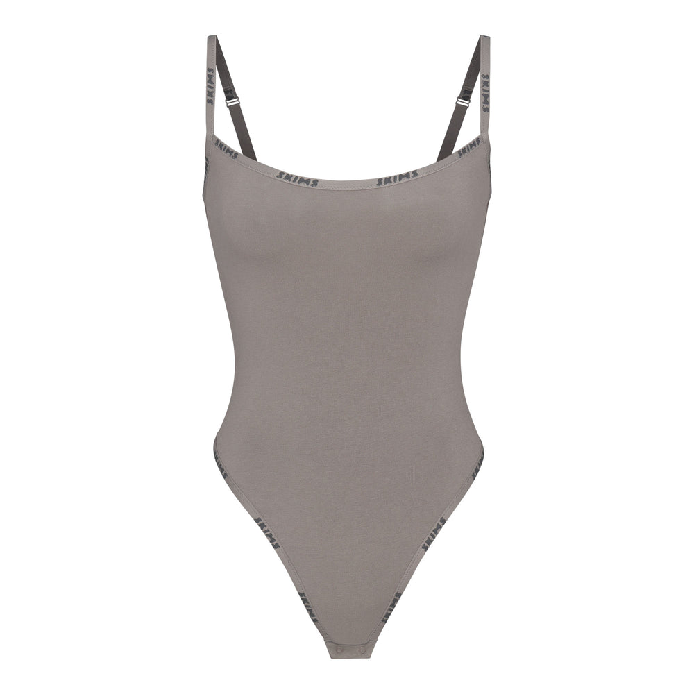 Skims COTTON LOGO Cotton Bodysuit Siva | DJYQ-34785