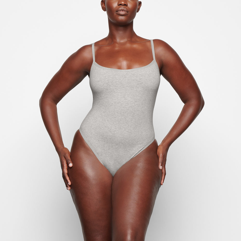 Skims COTTON LOGO Cotton Bodysuit Svetlo Siva | WHYK-96871