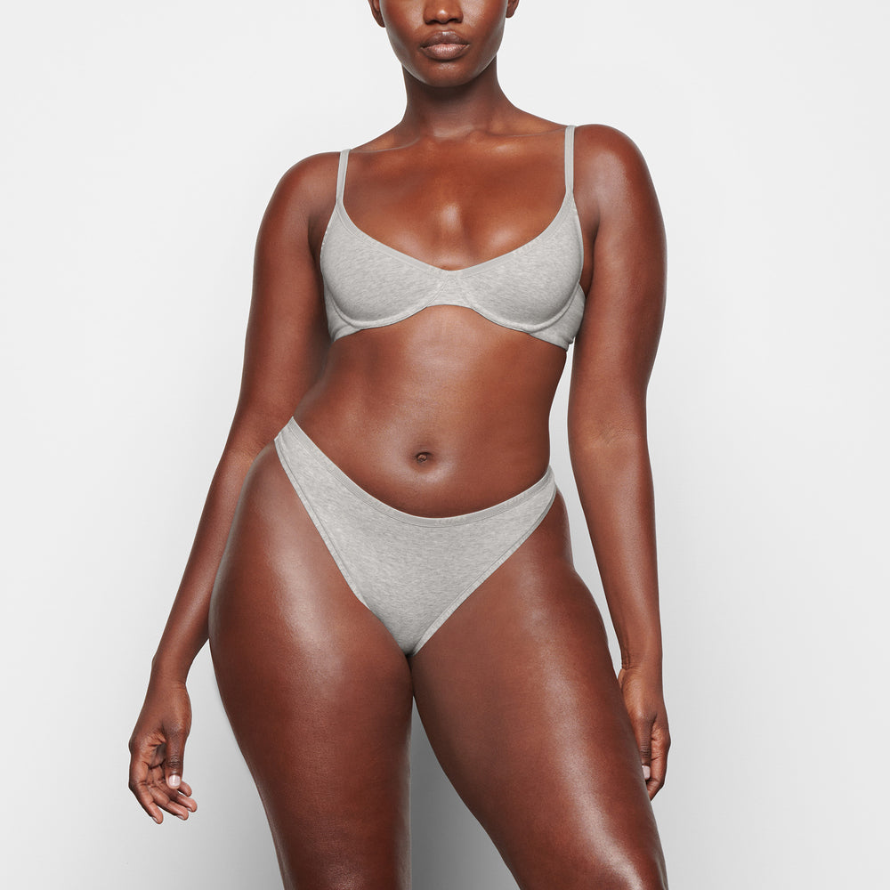 Skims COTTON LOGO DIPPED Thong Svetlo Siva | MWRJ-06231