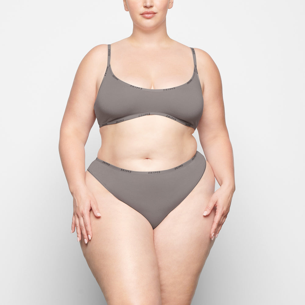 Skims COTTON LOGO HIGH LEG Bikini Siva | SJFW-89140