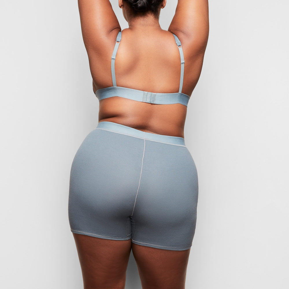 Skims COTTON RIB Boxer Shorts Modre | TRKJ-51436