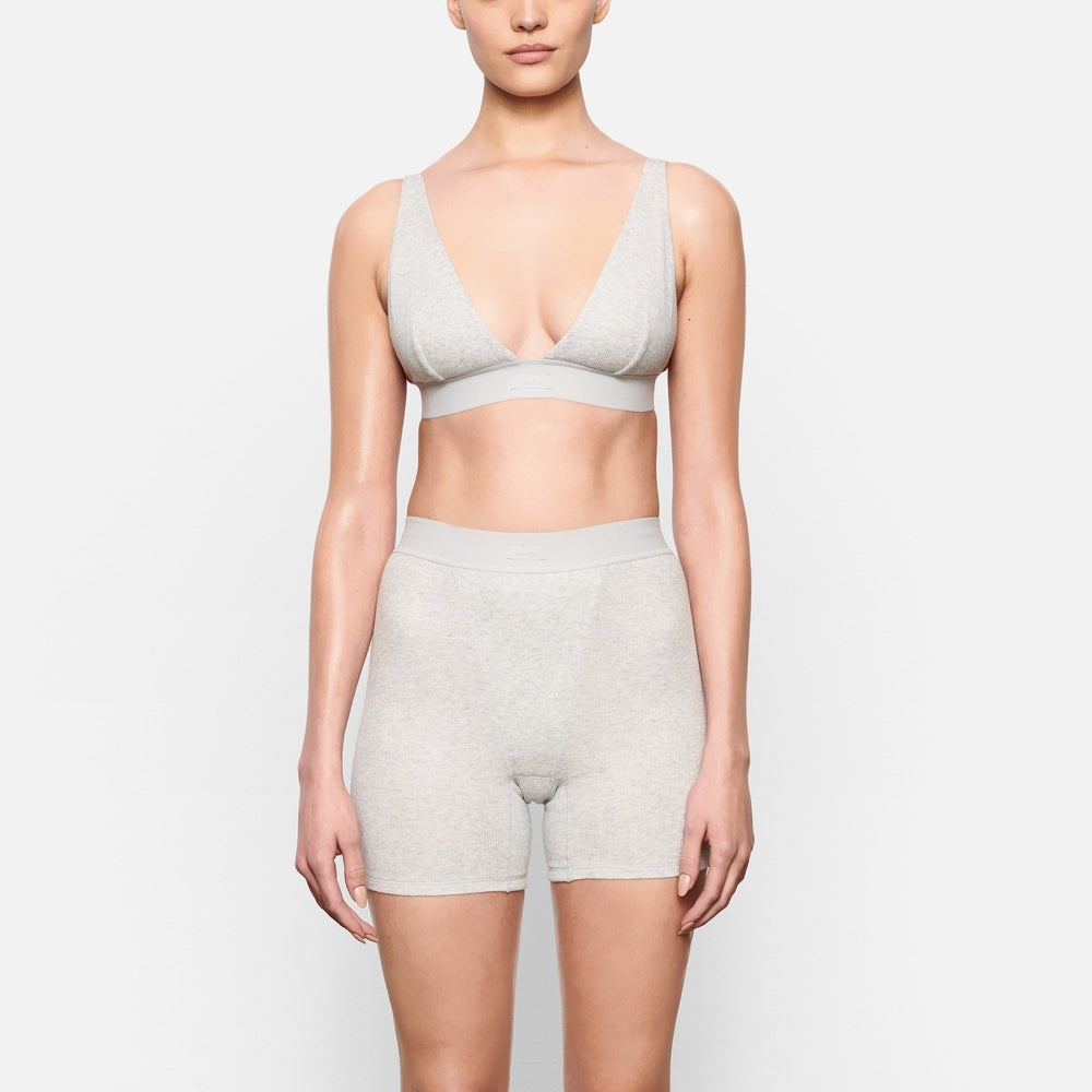 Skims COTTON RIB Boxer Shorts Svetlo Siva | XDBJ-07163