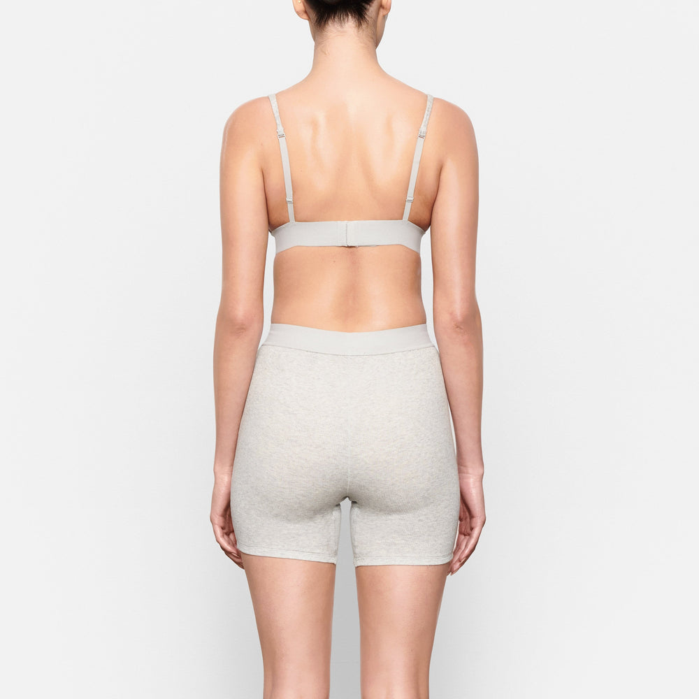 Skims COTTON RIB Boxer Shorts Svetlo Siva | XDBJ-07163