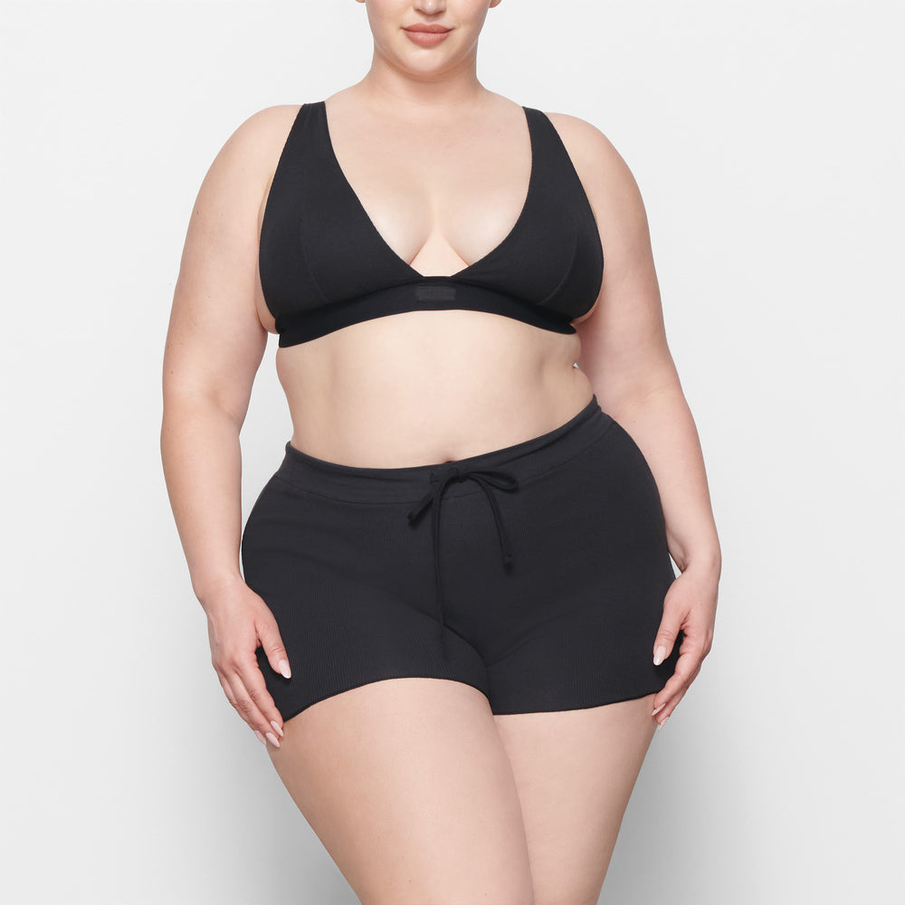 Skims COTTON RIB DRAWSTRING Kratasy Čierne | QVPY-73260