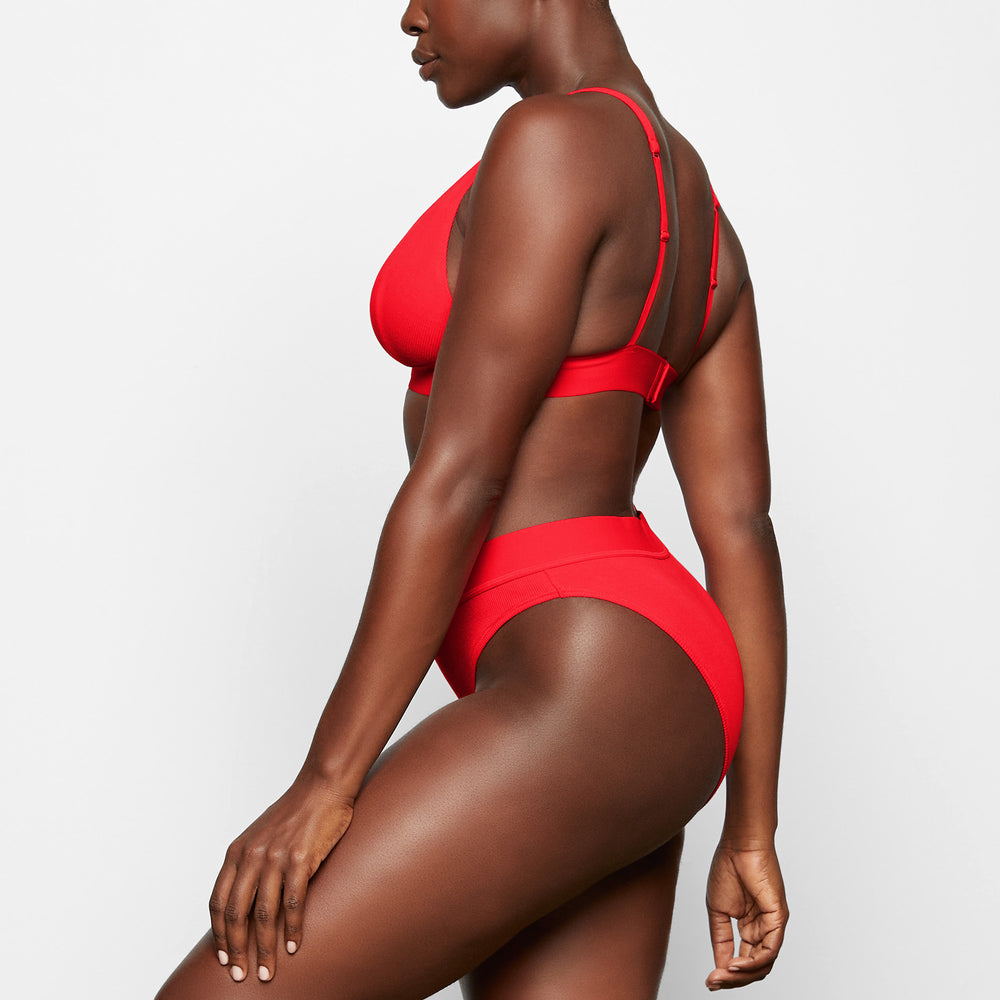 Skims COTTON RIB MID RISE Brief Červené | MYLW-40538
