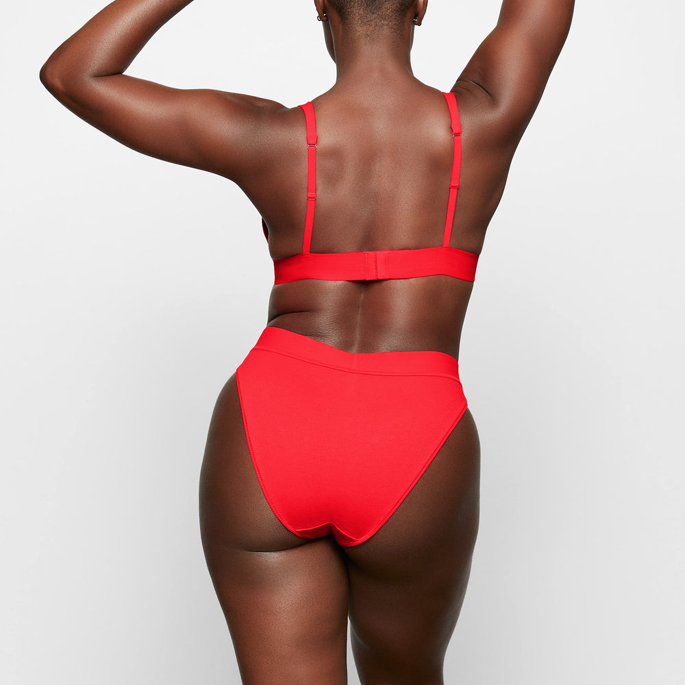Skims COTTON RIB MID RISE Brief Červené | MYLW-40538