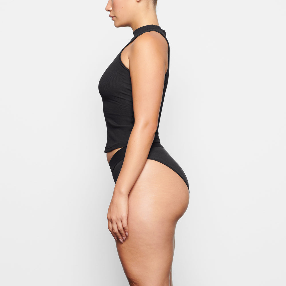 Skims COTTON RIB MID RISE Brief Čierne | RYIZ-27413