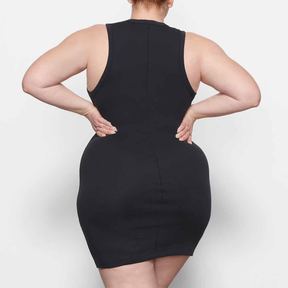 Skims COTTON RIB TANK Dress Čierne | FIME-51209