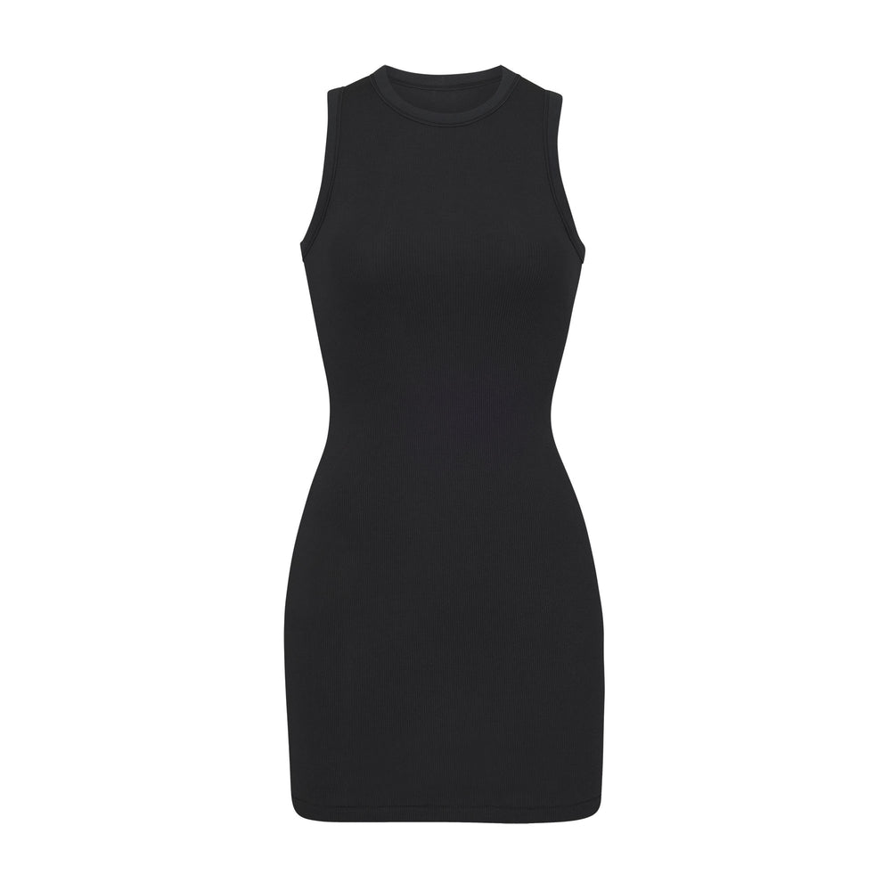 Skims COTTON RIB TANK Dress Čierne | FIME-51209
