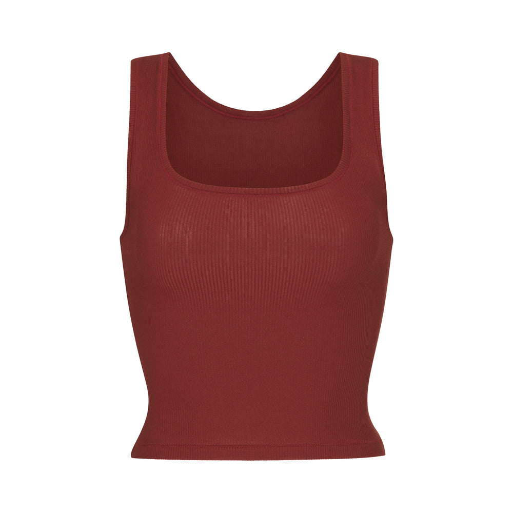 Skims COTTON RIB Tank Tmavo Červené | ZBLF-08429