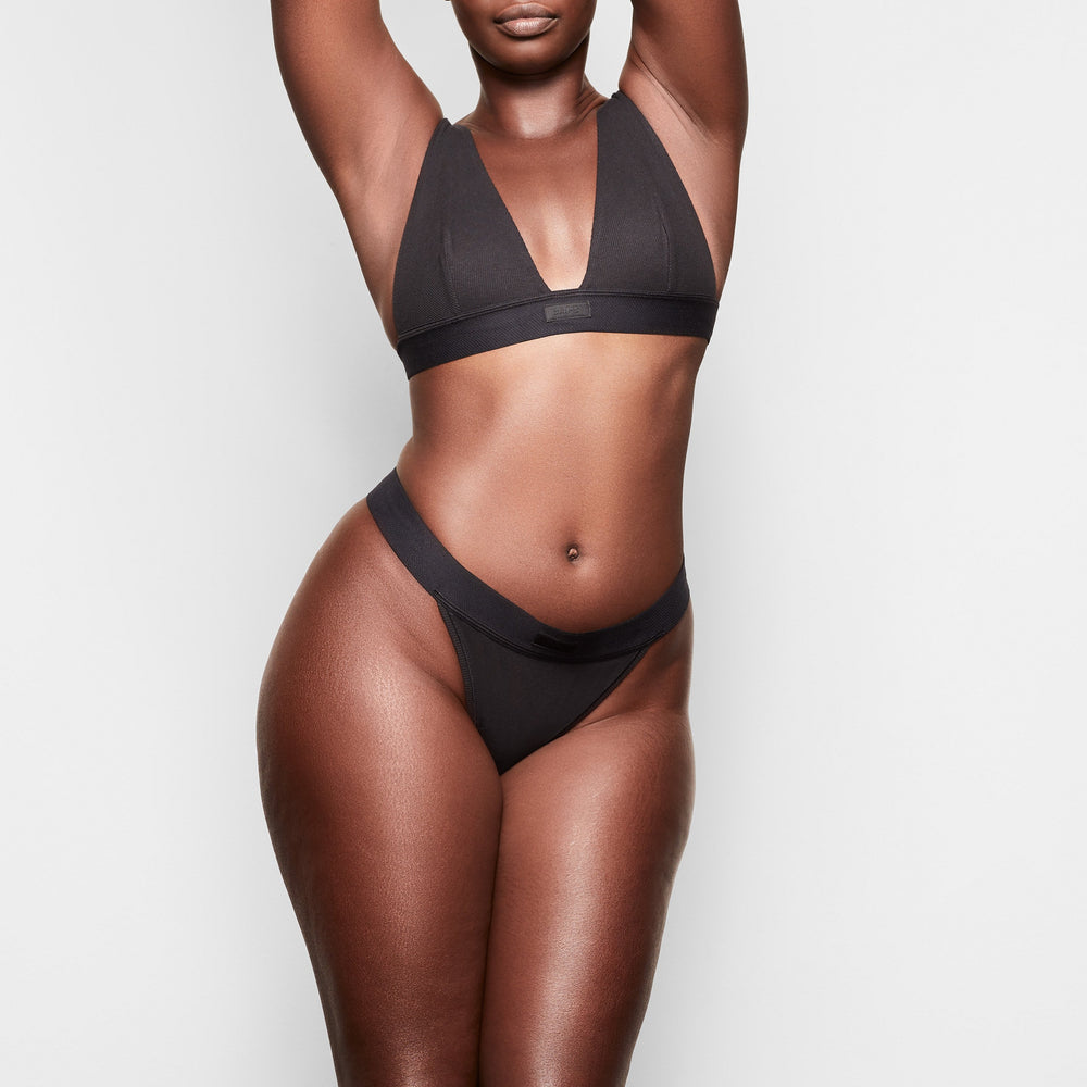 Skims COTTON RIB Thong Čierne | PREF-79526