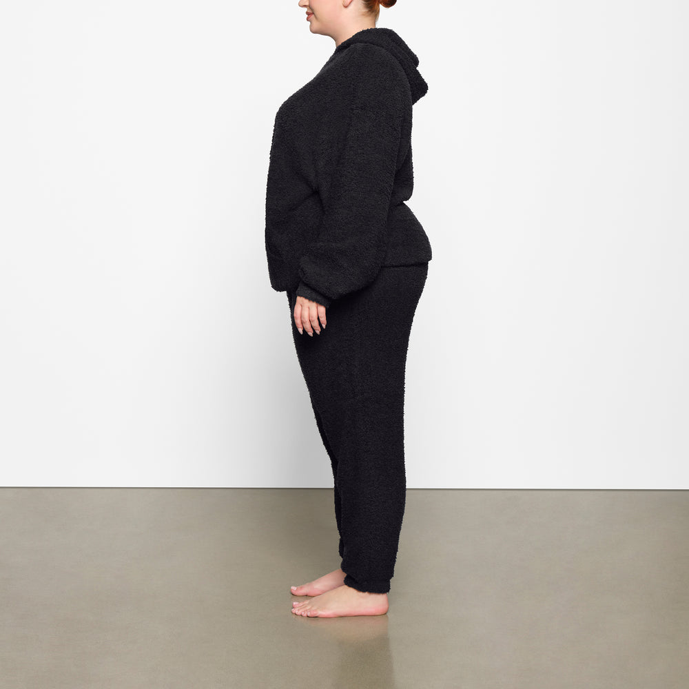 Skims COZY KNIT UNISEX Mikina s Kapucnou Čierne | AHLX-50392