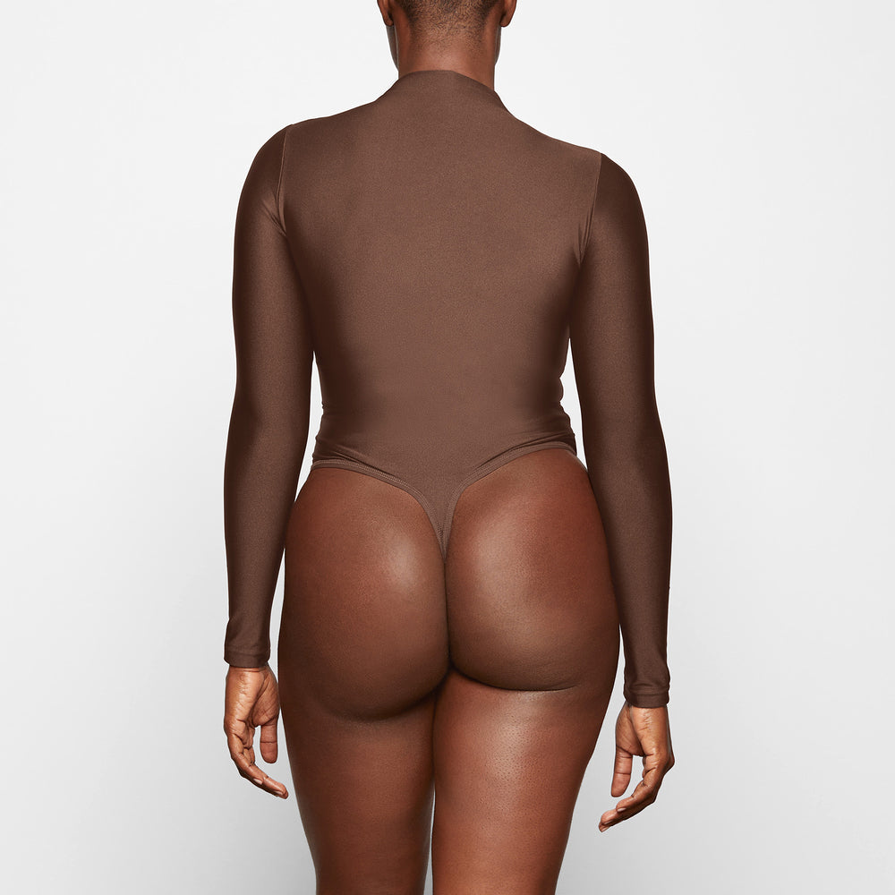 Skims DISCO Long Sleeve Bodysuit Čokoláda | KHOM-32965