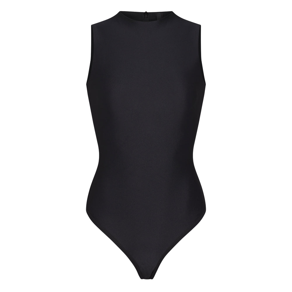 Skims DISCO SLEEVELESS Mock Neck Bodysuit Čierne | JFLQ-58073