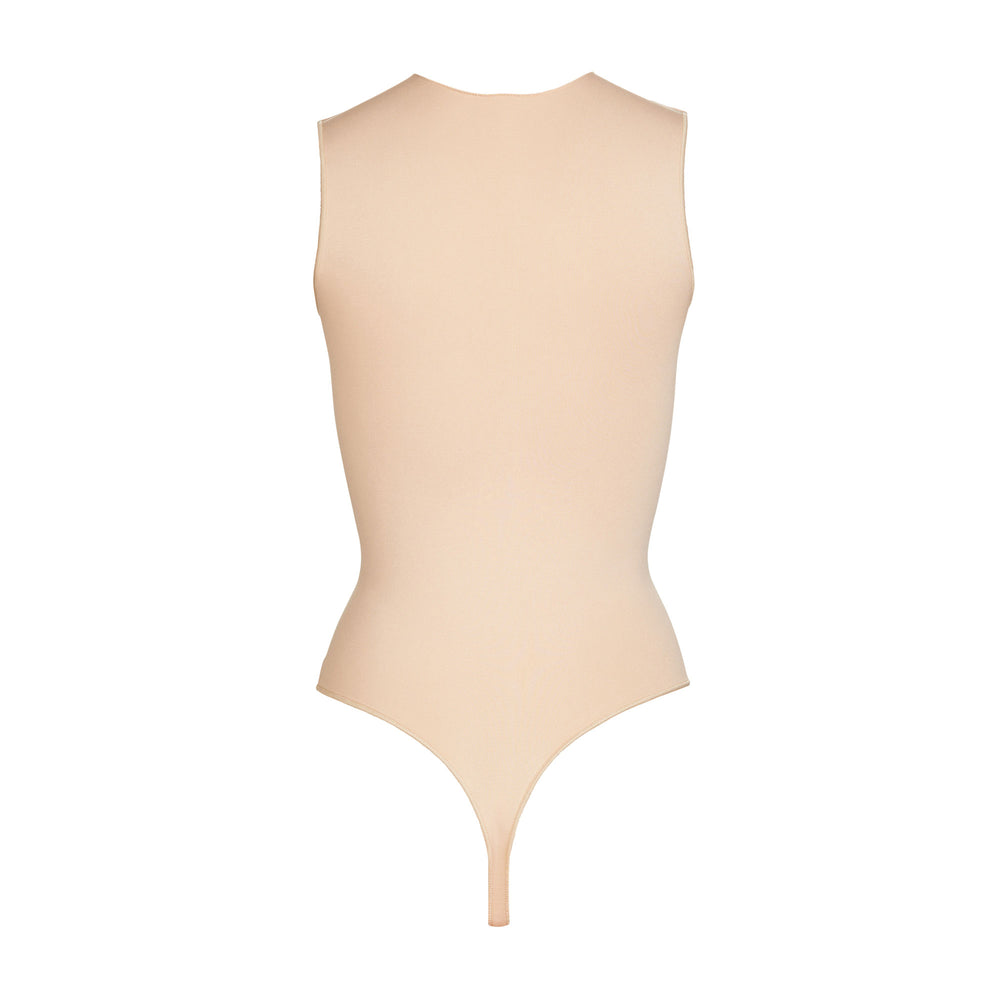 Skims ESSENTIAL CREW NECK Sleeveless Bodysuit Hnede Siva | PZOI-51920
