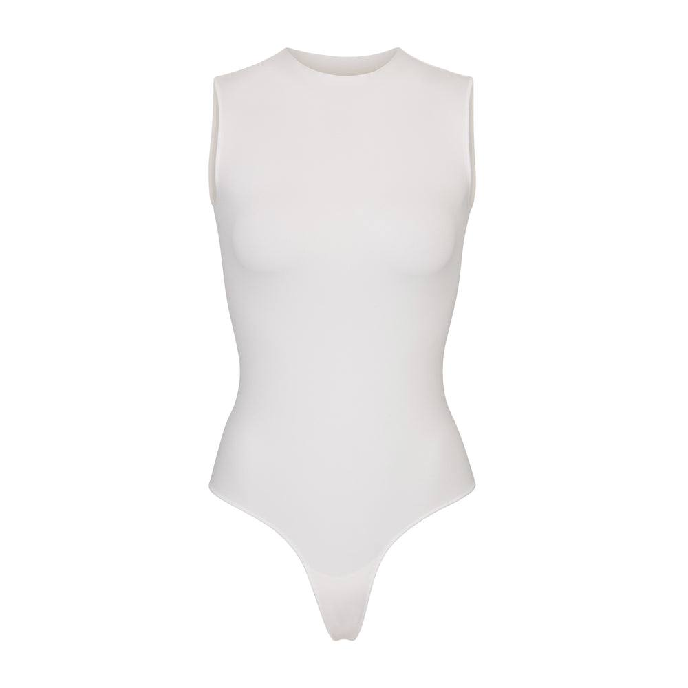 Skims ESSENTIAL CREW NECK Sleeveless Bodysuit Biele | YDQW-90762