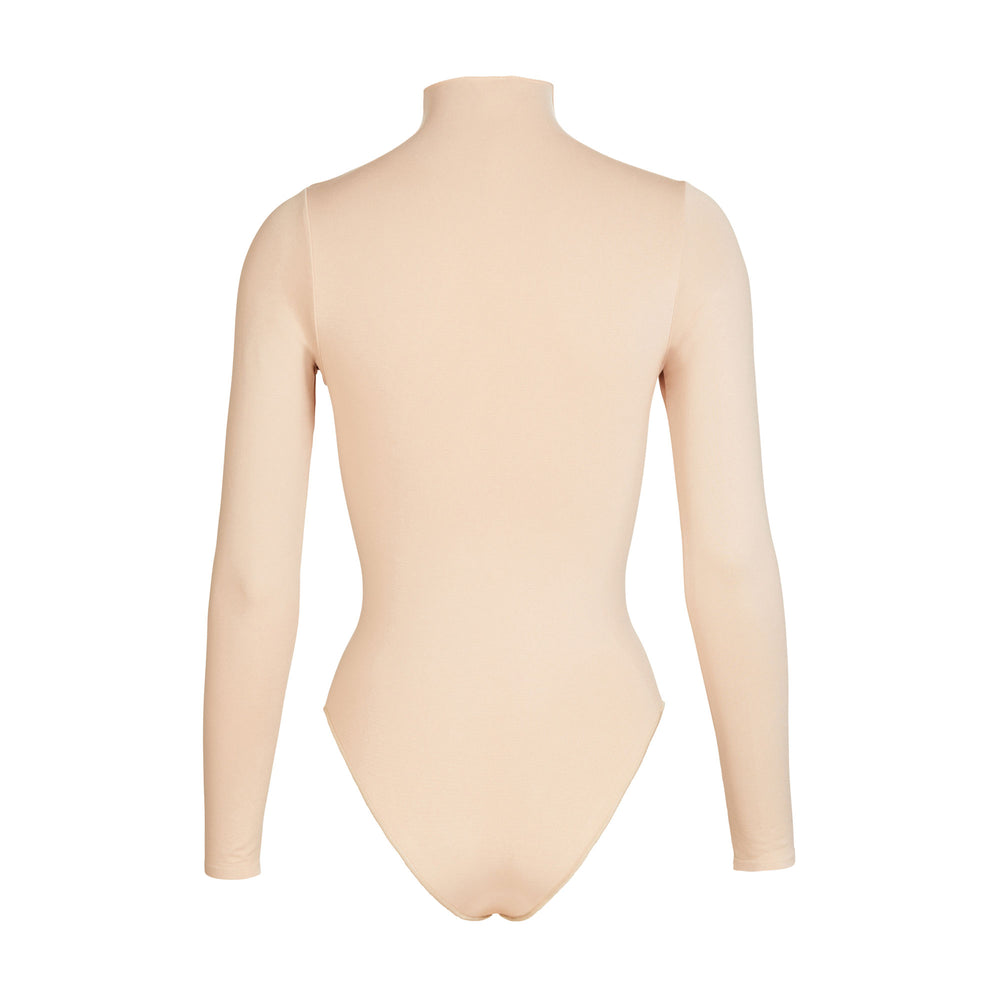 Skims ESSENTIAL MOCK NECK Long Sleeve Bodysuit Hnede Siva | GAIC-31670