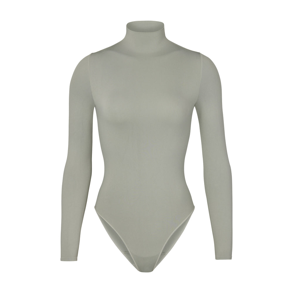 Skims ESSENTIAL MOCK NECK Long Sleeve Bodysuit Svetlo Zelene | PRGW-10674