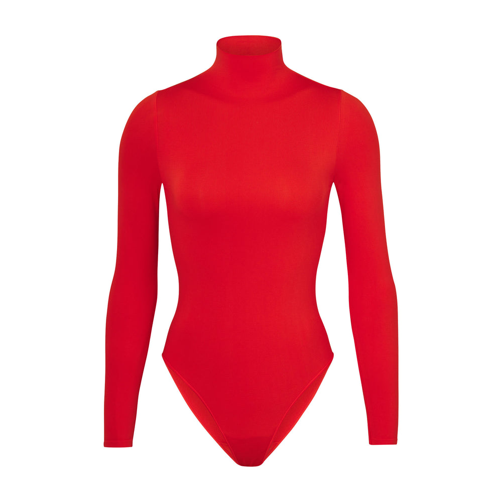 Skims ESSENTIAL MOCK NECK Long Sleeve Bodysuit Červené | VLNO-83759