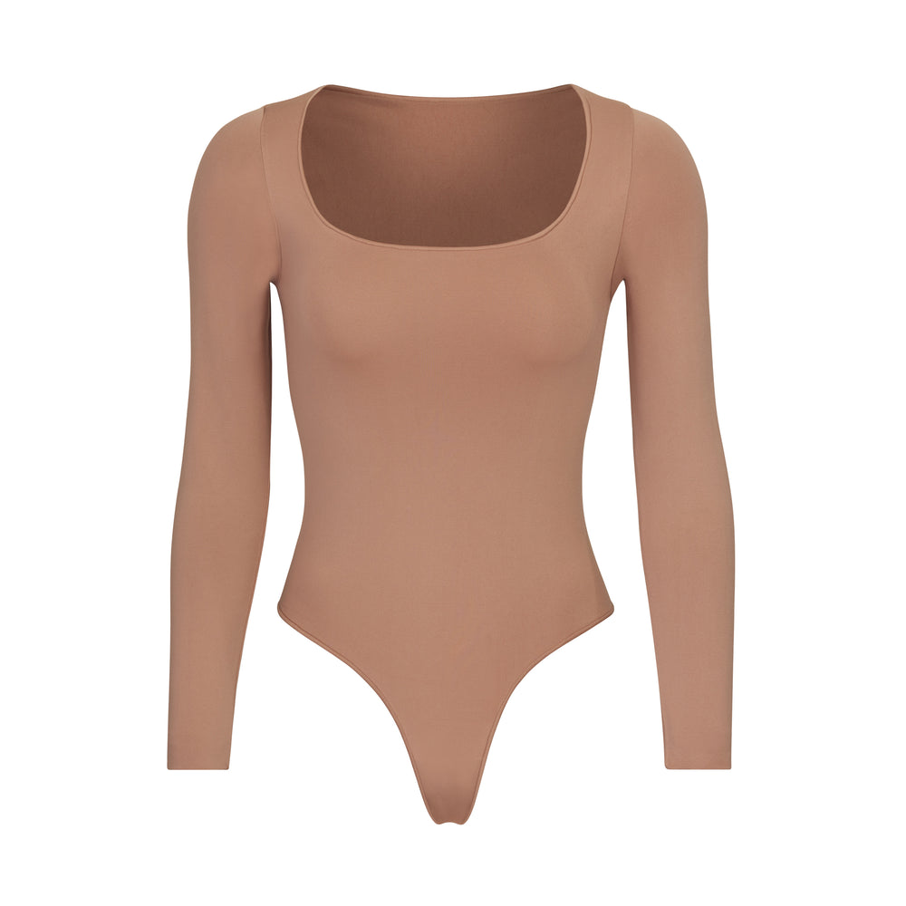 Skims ESSENTIAL SCOOP NECK Long Sleeve Bodysuit Marhule | OKMZ-41380